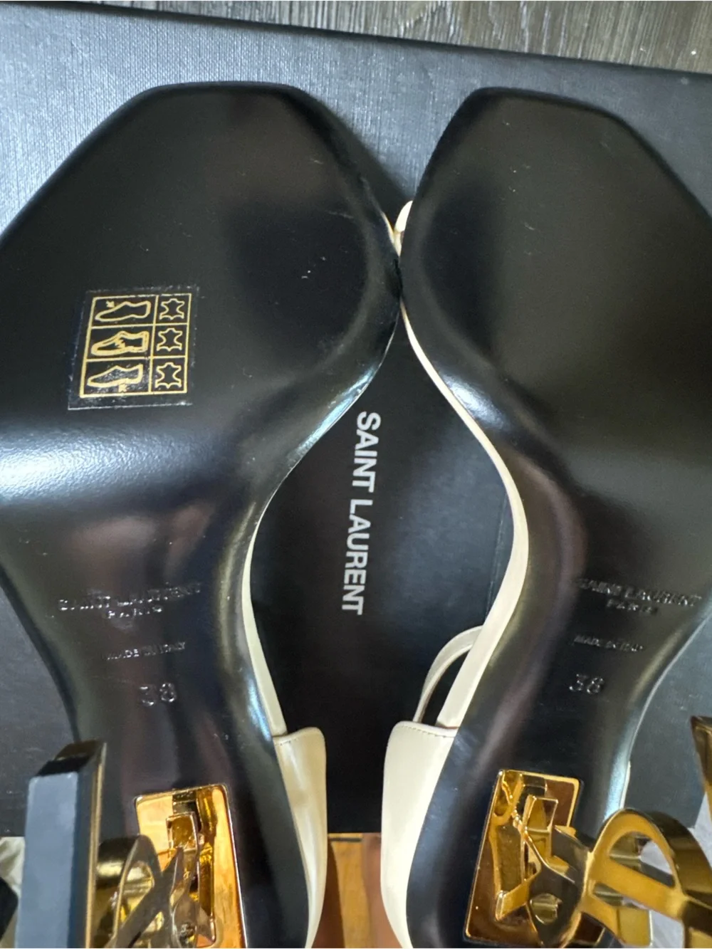 Saint Laurent Cream Opyum 110 YSL Heels NIB